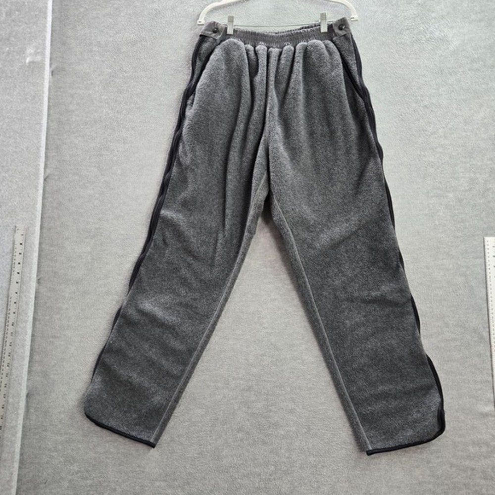 VINTAGE REI Women Activewear Pants XL Gray Fleece Side Zipper‎ 90s USA